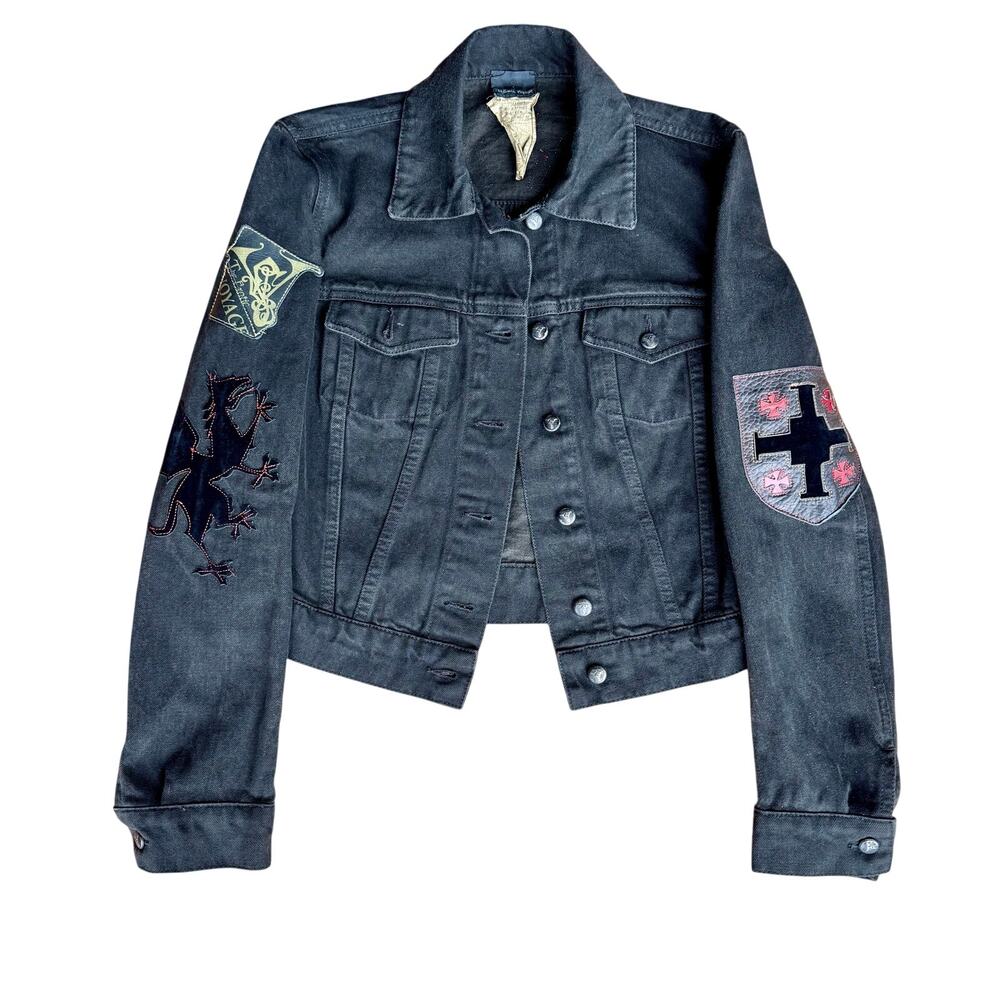 The Exotic Voyage vintage denim jacket blk grunge London Tiziano,Louise Mazzilli